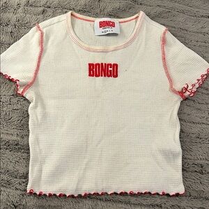BONGO Cream Tee with Red Accents